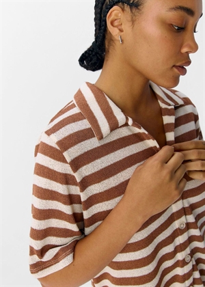 Lindsey ss bluse Rawhide Stripes/Cloud Dancer Object 
